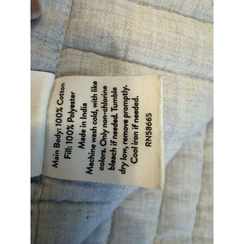 Nordstrom 100% Organic Cotton Twill Quilt Grey Sz King NEW